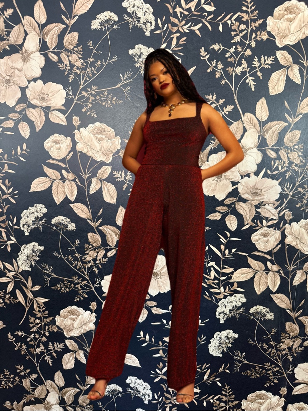 Rebdolls Red Sparkle Jumpsuit